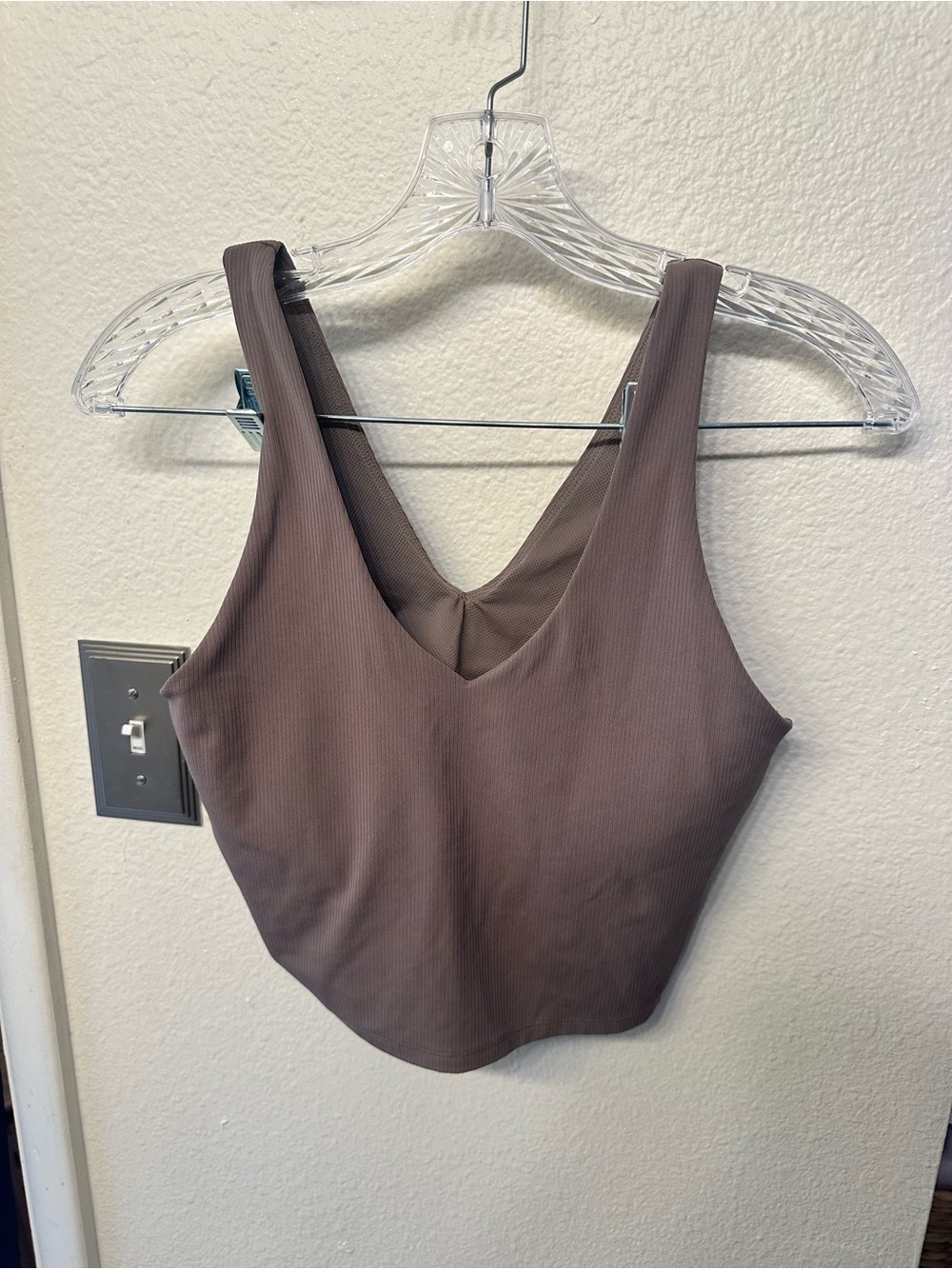 Target Brown Ribbed V-Neck Tank Top